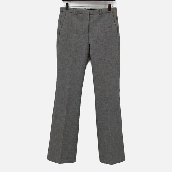 Theory Demitria 4 Hounds Portland Wool Blend Wide Leg Pants in Black Multi - 2 - Picture 3 of 7